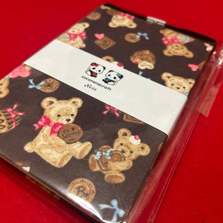 通常御朱印帳　テディベア🧸　18× 12㍉  白和紙　バンド付き