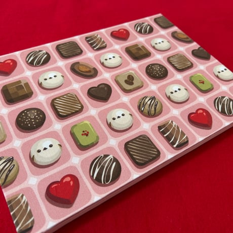 【🔴予約販売🔴】B5見開き御朱印帳  シマエナガさんいちごチョコレート🍓🍫　24山　きなり和紙 nene バンド付き