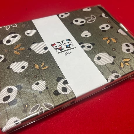 【リトル帳】15×21センチ　オリーブ🫒🐼ちゃん　 24山　きなり和紙　ねねバンド付