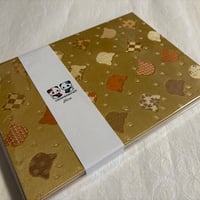 【即日発送】ねこちゃんシルエット🩶金猫ちゃん　B5見開き御朱印帳   白和紙　24 山　neneバンド付き