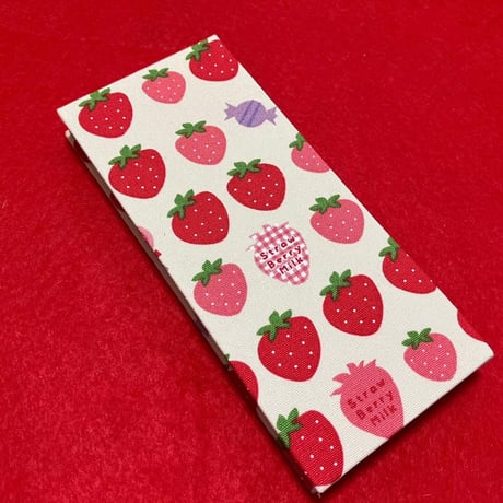 お結び帳　いちご🍓　縦18×横8センチ　24 山  きなり和紙