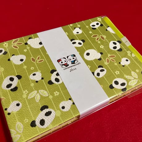 【リトル帳】きなり和紙　メロン🍈パンダ🐼 💕   24山 バンド付