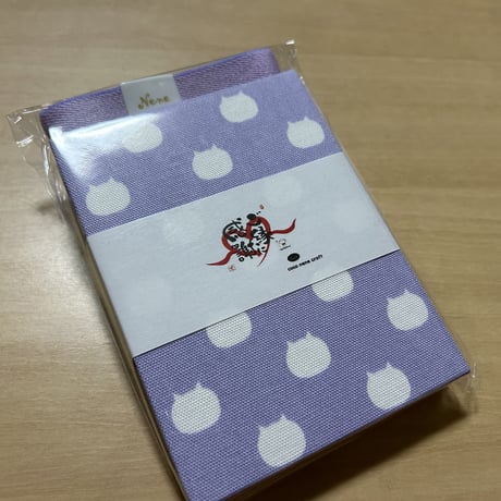てのひら帳　ねこたま🐈⭕️ 【縦12×横9ｾﾝﾁ】　きなり和紙　24山　バンド付き