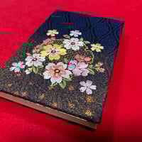 🔵予約　刺繍生地　通常御朱印帳　18×12㍉　きなり　和紙　24山　バンド付