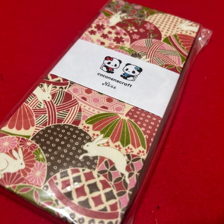 お結び帳　縦18×横8センチ　24 山  ピンク和紙