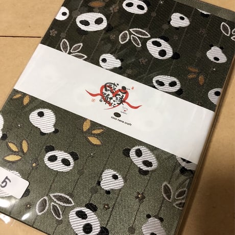 A5サイズ（14.8×21）24山　オリーブ🫒🐼ぱん　きなり和紙　バンド付き