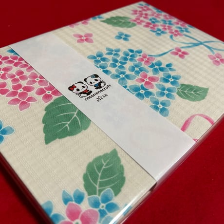 コットン生地のB5見開き御朱印帳  きなり和紙　24山　neneバンド付き