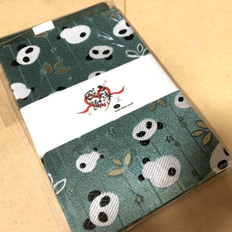 通常御朱印帳　18×12㍉　冬ぱんちゃん🐼　きなり和紙　24山　バンド付き