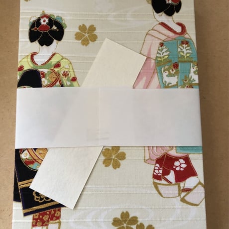 通常御朱印帳　18×12㍉　舞妓さん　きなり和紙　24山　バンド付き