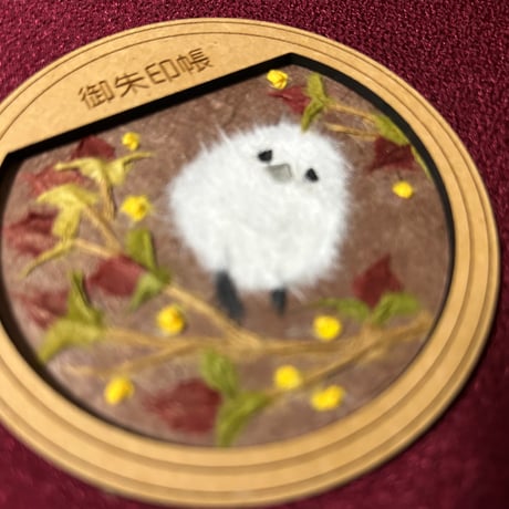 丸窓のある見開き御朱印帳　【ちぎり絵】　24山　高級鳥の子和紙