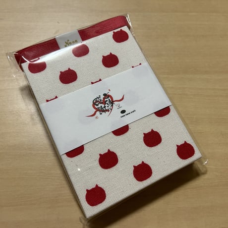 てのひら帳　ねこたま🐈⭕️ 【縦12×横9ｾﾝﾁ】　きなり和紙　24山　バンド付き