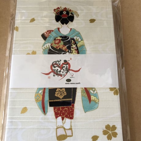 通常御朱印帳　18×12㍉　舞妓さん　きなり和紙　24山　バンド付き