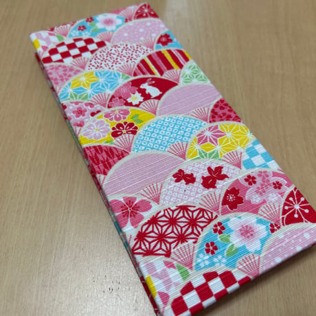 お結び帳　縦18×横8センチ　24 山  ピンク和紙