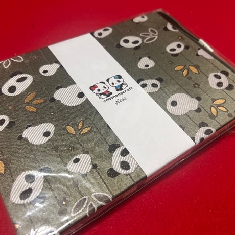 【リトル帳】15×21センチ　オリーブ🫒🐼ちゃん　 24山　きなり和紙　ねねバンド付