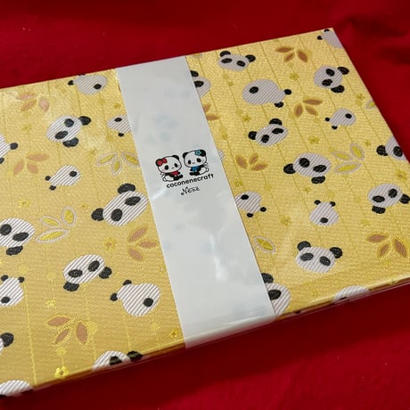 B5見開き御朱印帳　きい💛🐼　きなり和紙      24 山　バンド付き