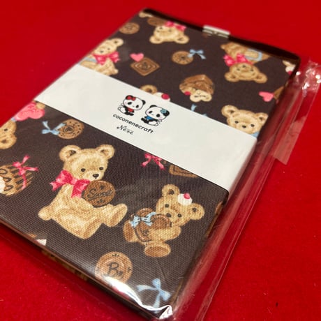 通常御朱印帳　テディベア🧸　18× 12㍉  白和紙　バンド付き