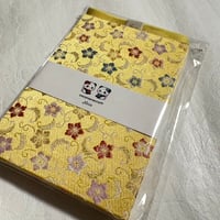 🧡白黄菊柄の通常御朱印帳【12×18】24山　バンド付き