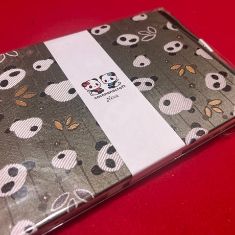 【リトル帳】15×21センチ　オリーブ🫒🐼ちゃん　 24山　きなり和紙　ねねバンド付