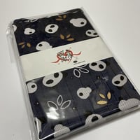通常御朱印帳　18×12㍉　紺ぱんちゃん🐼　きなり和紙　24山　バンド付き