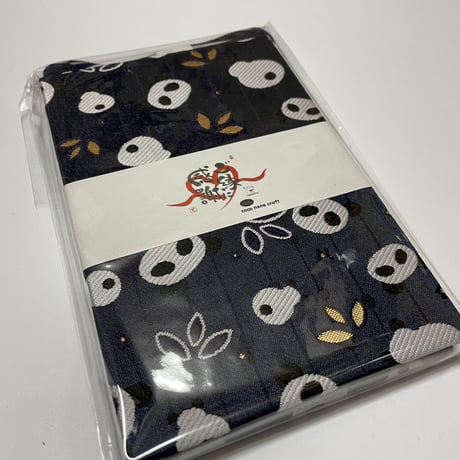 通常御朱印帳　18×12㍉　紺ぱんちゃん🐼　きなり和紙　24山　バンド付き