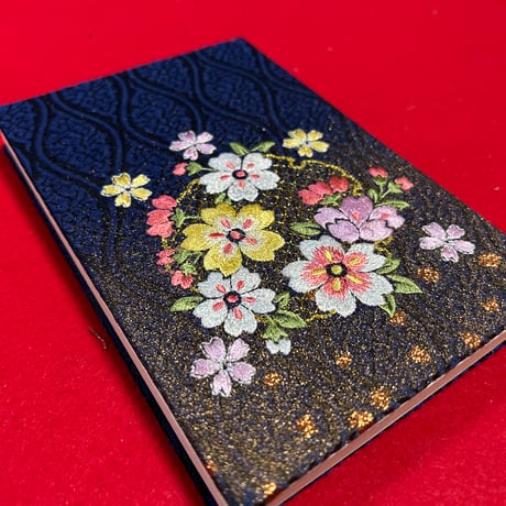 🔵予約　刺繍生地　通常御朱印帳　18×12㍉　きなり　和紙　24山　バンド付