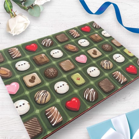 【🔴予約販売🔴】B5見開き御朱印帳  シマエナガさん抹茶チョコレート🍵🍫　24 山　きなり和紙 nene バンド付き