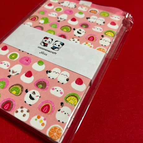 通常御朱印帳　18×12㍉　シマエナガちゃん ピンク和紙　24山　バンド付き