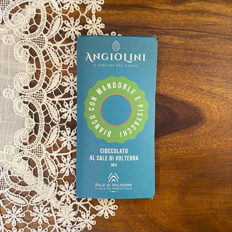 ANGIOLINI ホワイトチョコレート塩入り（ピスタチオ&アーモンド）