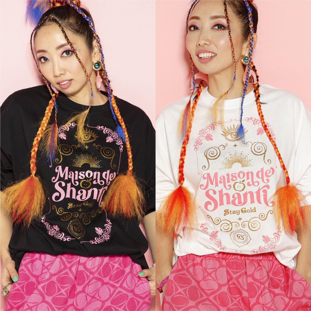 ロングTシャツ【Stay Gold】ホワイト・ブラック