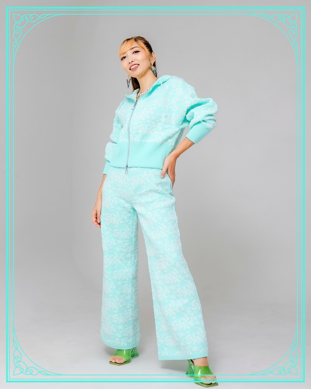 ニットパーカジャケット＋パンツ【プロヴァンスブルー】 | MAISON DE 