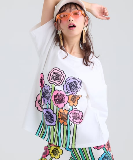 MAISON DE SHANTI グラフィティプリントトップス MAISON DE SHANTI グラフィティプリントトップス