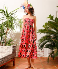ベアトップワンピース [ Shanti Typo Pink&Black ]
