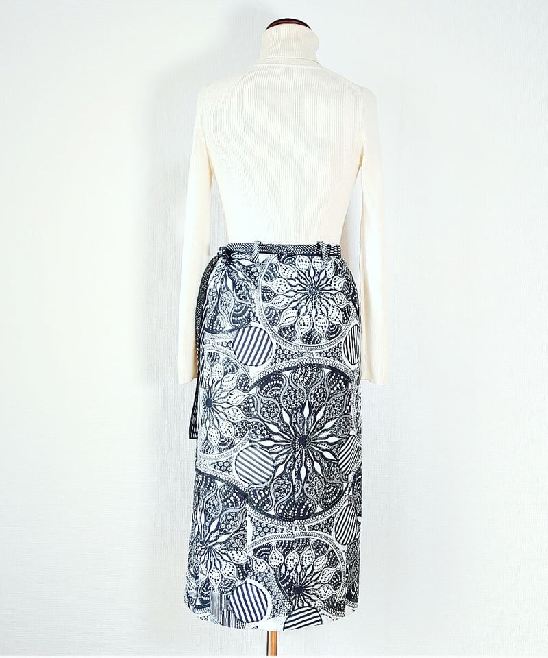 アフリカンプリント ・ラップスカート 80cm丈/monotone patch work | AWA