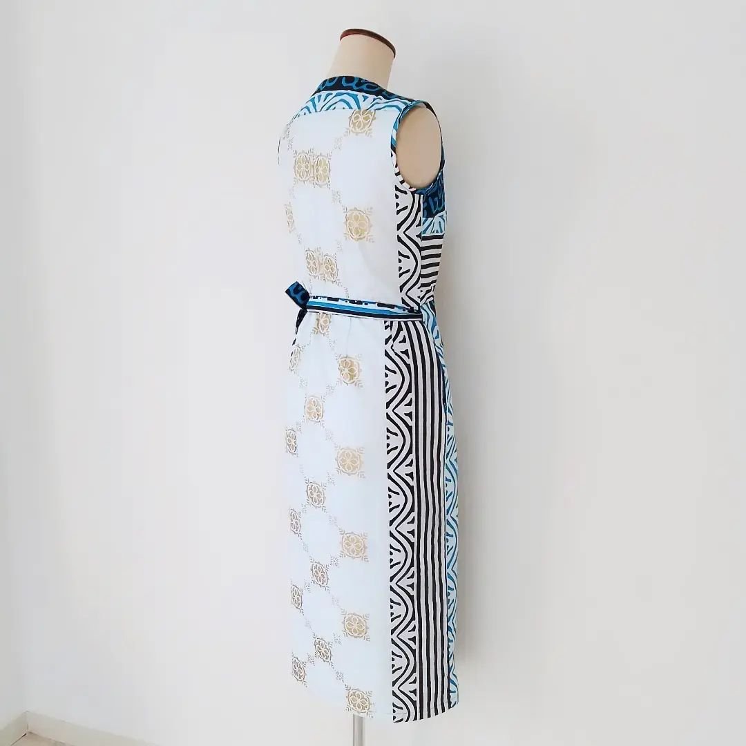 アフリカンプリント・ラップワンピース/Bleu Turquoise | AWA