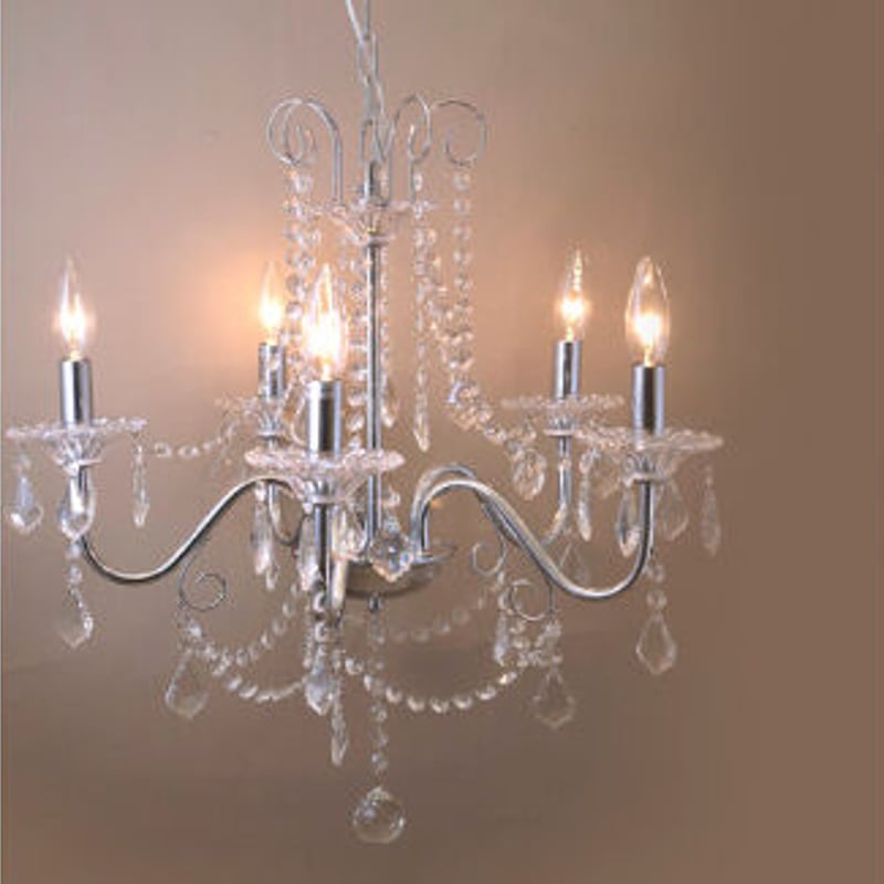 シャンデリア［Sophia ソフィア（5灯）］E12/水雷型 クリーム・ゴールド 濃 