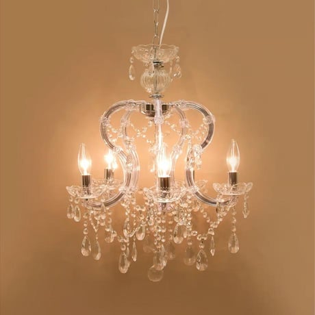 ✧水雷型LED電球対応✧5灯クリスタルガラスシャンデリア