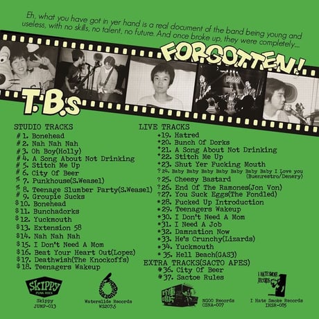 TEENAGE BONEHEADS/Fucking Gone And Completely…Forgotten！