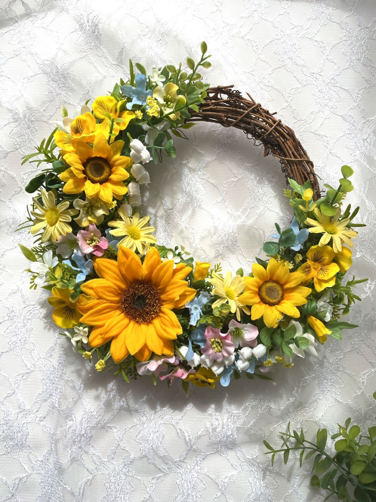 No100 元気いっぱい向日葵⸜❤︎⸝‍フラワーリース❁*。