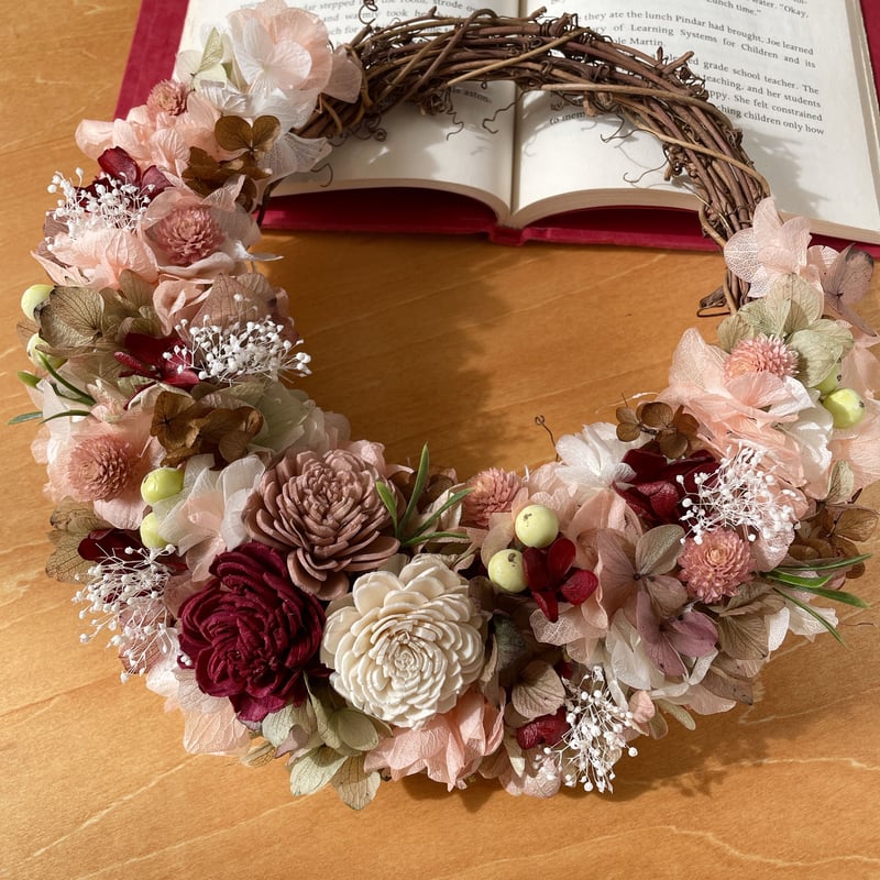 アンティークピンク＊ニュアンスカラー＊紫陽花とソラローズのハーフ