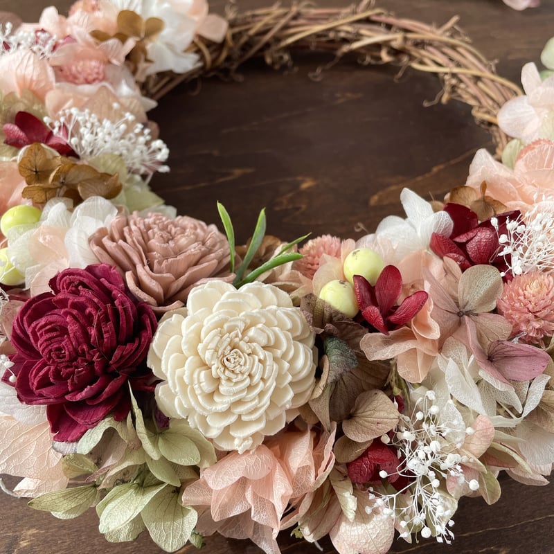 アンティークピンク＊ニュアンスカラー＊紫陽花とソラローズの