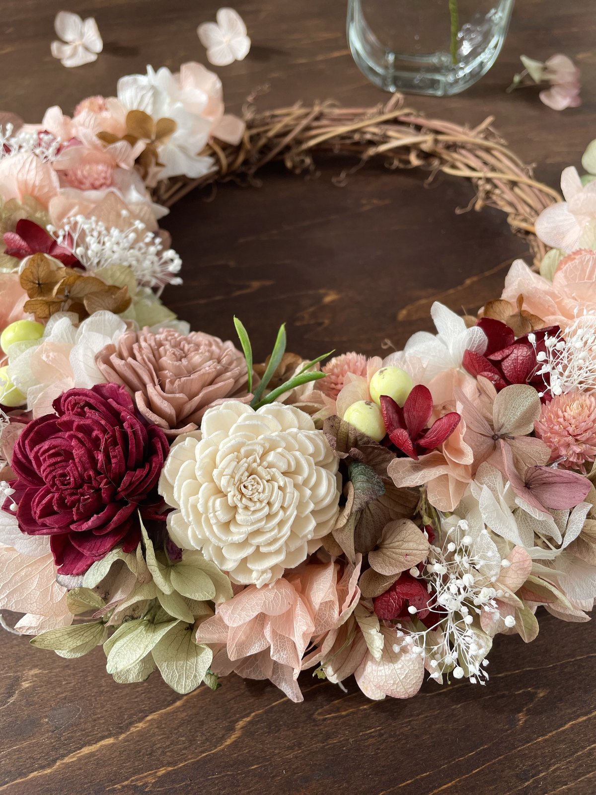 感謝SALE!  アンティーク紫陽花のぽんぽんフライングリース 感謝SALE! アンティーク紫陽花のぽんぽんフライングリース