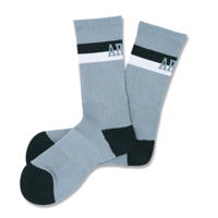 bi-color crew mid. socks【stone blue/black】A324-107