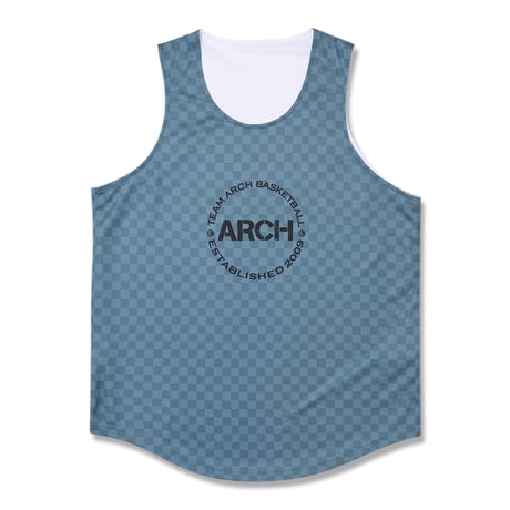 Arch checkered rev. tank [DRY]【stone blue/white】T225-105