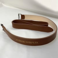 Name embroidery leather belt (Brown)