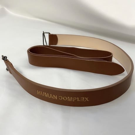 Name embroidery leather belt (Brown)