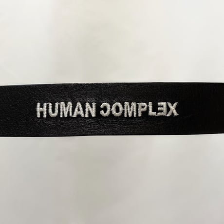 Name embroidery leather belt (Black)
