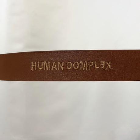 Name embroidery leather belt (Brown)