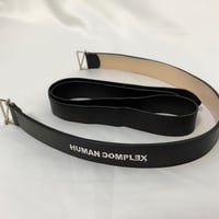 Name embroidery leather belt (Black)