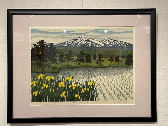 大津一幸　版画 大津一幸 版画 晴れの鳥海山 | ギャラリー梟 オンラインショップ
