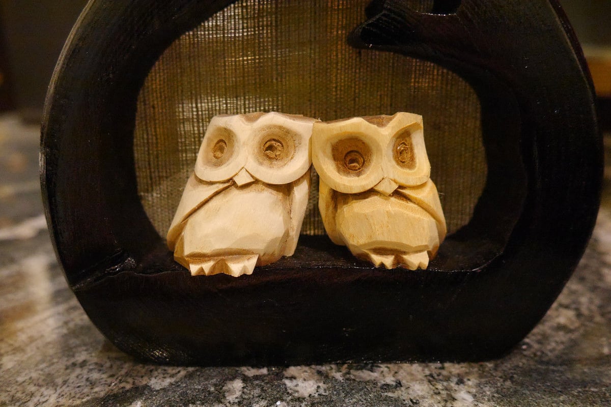 【匿名発送】木工品　壁掛け　フクロウ　巣穴梟　木製　2個セット 匿名発送】木工品壁掛けフクロウ巣穴梟木製2個セット
